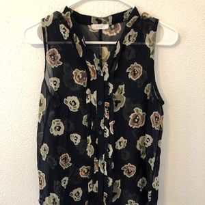 Sheer floral tank